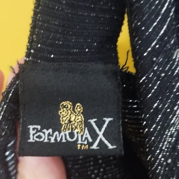 Vintage 90s Formula X Strappy Racerback Black Metallic Tank M Whimsygoth - Picture 4 of 5